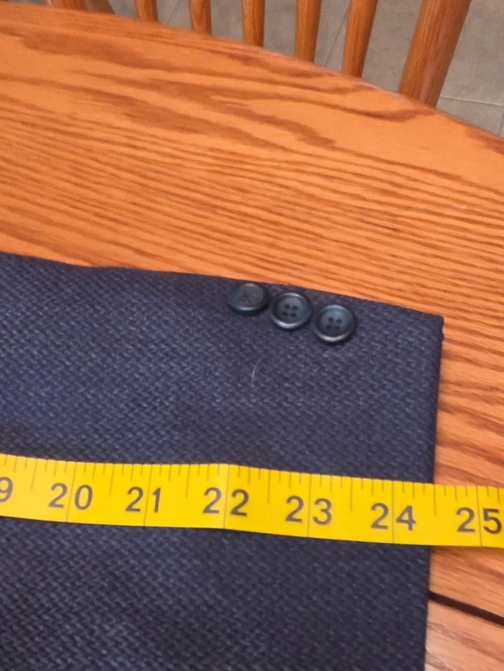 Men's FENZIA Dark Navy Wool Textured Blazer